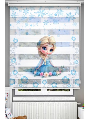 Avart Digital Karlar Prensesi Baskılı Çocuk Odası Perdesi - Dijital Baskılı Zebra Stor Perde