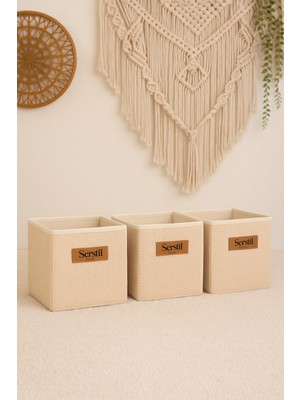 3'lü Dolap Içi Çamaşır Oyuncak Saklama Kutusu 30X30X30CM