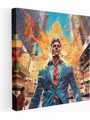 Popcas Kahraman Şehir Manzarası Kanvas Tablo