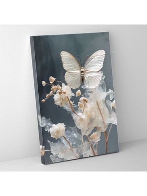 Popcas Gerçekçi Cam Heykel Kanvas Tablo - Gerçekçi Cam Heykel Çiçek Açan Çiçek Incelikli Güzellik