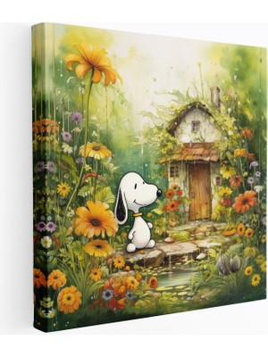 Popcas Snoopy Duvar Sanatı - Duvar Dekorasyonu Kanvas Tablo Sanatı Benzersiz