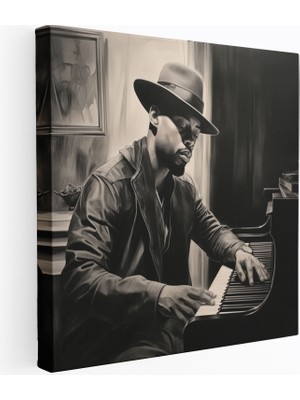 Popcas Klasik Kömür Eskiz Portre Kanvas Tablo Duvar Sanatı