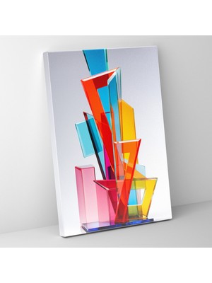 Popcas Modern Soyut Cam Heykel Duvar Dekorasyonu - Gerçekçi Cam Heykel Duvar Dekorasyonu Kanvas Tablo Ev Dekorasyonu