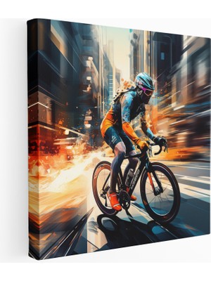 Popcas Şehir Bisikletçisi Kanvas Tablo