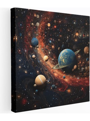 Popcas Yıldız Haritası Kanvas Tablo - Yıldız Haritası Galaksiler Kanvas Duvar Sanatı