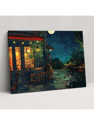 Popcas Vincent Van Gogh Kafe Terası Kanvas Tablo - Duvar Sanatı