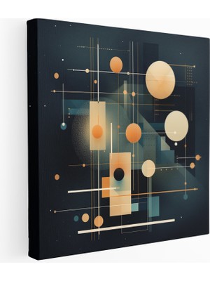 Popcas Geometrik Soyut Uzay Kanvas Tablo