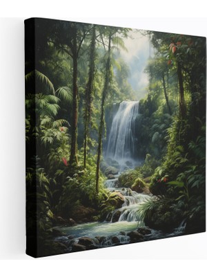 Popcas Dünyanın En Güzel Manzaraları - Muhteşem Şelale Kanvas Tablo - Dünyanın En Güzel Manzaraları Duvar Dekorasyonu Büyüklük Kanvas Duvar Sanatı