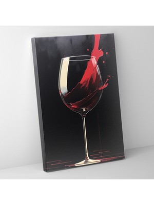 Popcas Şarap Kanvas Tablo - Minimalist Soyut Sanat - Şarap Kırmızı Şarap Duvar Dekorasyonu Yüksek Kaliteli Kanvas Tablo