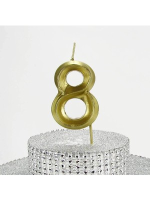Hype Store 8 Sekiz Rakamlı Gold (Altın) Mum 6.5 cm