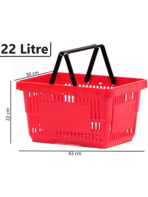 Kırmızı Plastik Market Alışveriş El Sepeti 22 Litre, Pratik ve Hafif