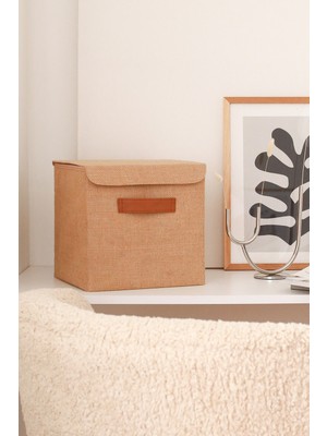 Pratik Jüt Kapaklı Çok Amaçlı Saklama Kutusu 28X28X28