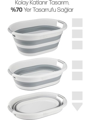 Geniş Kapasiteli Katlanabilir Çamaşır Sepeti, Pratik ve Şık Tasarım