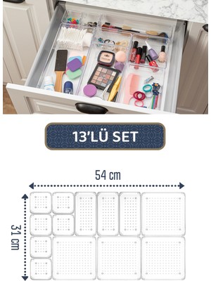 13'lü Çok Amaçlı Takı ve Kozmetik Düzenleyici, Modüler Organizer