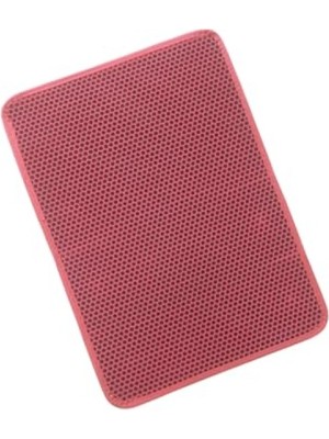 MarkEntegra Kedi Tuvalet Önü Elekli Paspas, Kırmızı, 60X42 cm