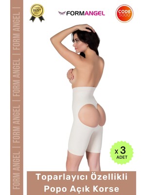 Carlburn #korse Iz Göstermeyen Kaymaz Dikişsiz Vücut Şekillendiren Kalça Toparlayıcı Popo Açık Korse - 3 Adet