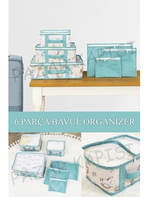Pratik 6'lı Seyahat Organizer Seti, Bebek Çantası ve Bavul Düzeni