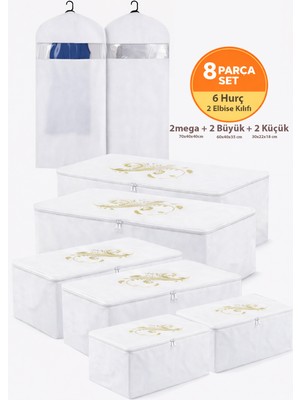 8 Parça Organizer Seti: Hurçler, Elbise Kılıfı ve Saklama Çözümleri
