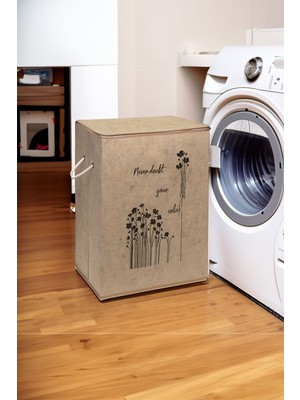 Katlanabilir Keçe Çamaşır Sepeti, Fermuarlı ve Dayanıklı Kırlı Sepet