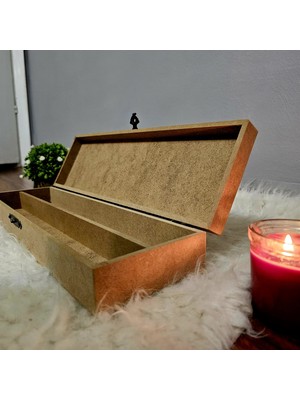 Ahşap Dikdörtgen 2 Bölmeli Tespih Şiş Kutusu, Hobi ve Boyama Için Mükemmel