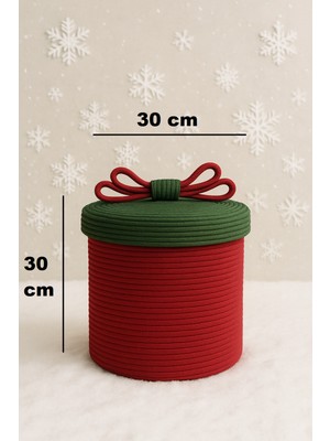 Renkli Jüt Halatlı Dekoratif Hediye Sepeti Seti, Noel Için Şık Süsler