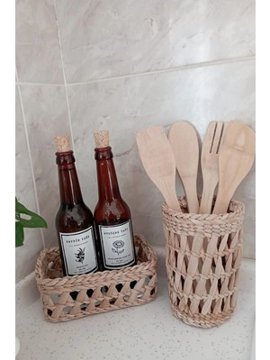 Çok Amaçlı Hasır Sepet Çiftli Düzenleyici Set