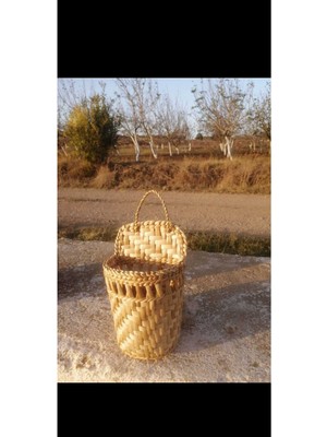 Hasır Posta Sepeti ve Duvar Saksısı, Kitaplık ve Poşetlik, 10X17 cm
