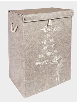 Mega Boy Keçe Kapaklı Saklama Kutusu, Gri, 55X40X30 cm