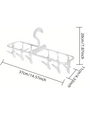 Katlanabilir 12 Klipsli Çok Fonksiyonlu Taşınabilir Giysi Askısı