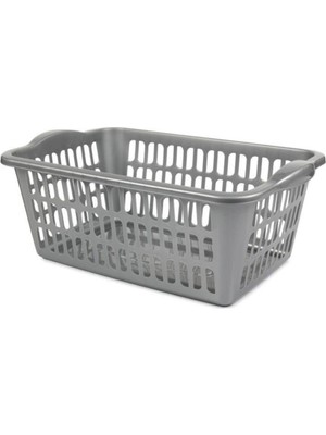 30 Litre Havalı Plastik Düz Çamaşır Sepeti, Hafif ve Pratik Kullanım