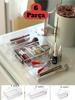 6 Parça Çekmece Içi Düzenleyici ve Takı Organizer Seti