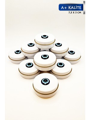 10'lu Metal Teneke Dekoratif Mum, Sabun, Takı, Aksesuar, Saklama Kutusu