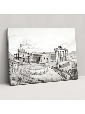 Popcas Detaylı Roma Forumu Kanvas Tablo - Ev Dekorasyonu ve Duvar Sanatı