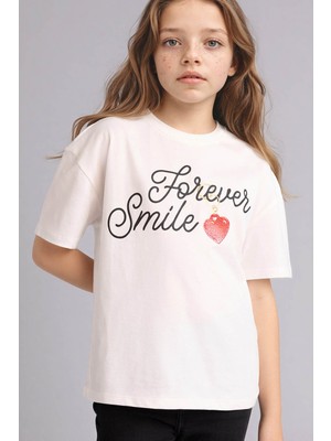 Defacto 26Y801002473 Ekru Kız Çocuk T-Shirt G1778A8/ER105