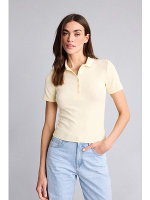 DeFacto Slim Fit Polo Yaka Fitilli Kaşkorse Tişört E6577AX26SP