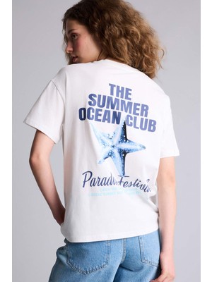 DeFacto Oversize Sırt Baskılı Tişört G9005AX26SM