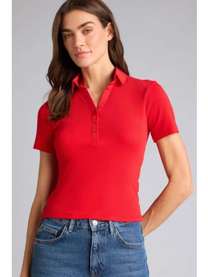 DeFacto Slim Fit Polo Yaka Fitilli Kaşkorse Tişört C6249AX26SP