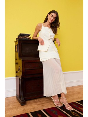 DeFacto A Kesim Normal Bel Şifon Midi Etek H0855AX26SP