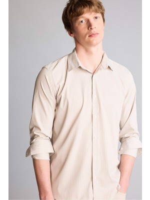 DeFacto Slim Fit Poplin Uzun Kollu Gömlek H3046AX26SP