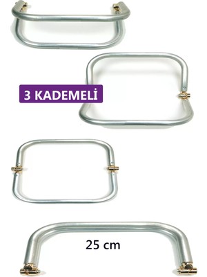 Royaleks 3 Kademeli Gizli Metal Mango Çanta Bursu - 25 cm - Metal Çanta Aparatı
