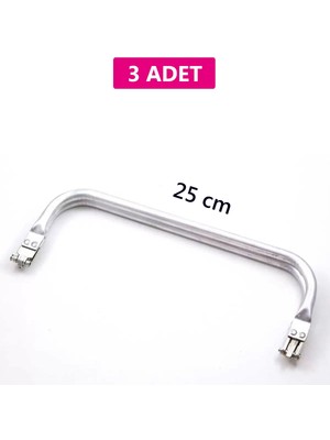 Royaleks Gizli Metal Çanta Bursu - 3 Adet - 25 cm - Metal Çanta Aparatı Çanta Aksesuarı