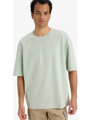 Defacto 26Y801003138 Mint Yeşili Erkek T-Shirt F9684AX/GN1180