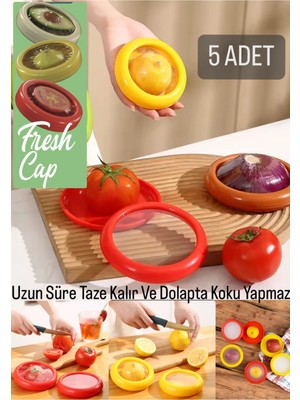 5'li Fresh Cup Buzdolabı Saklama Kabı Seti, Tazelik Koruyucu