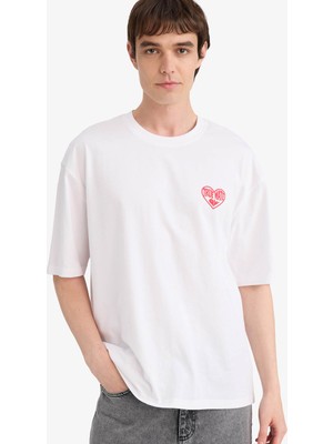 Defacto 26Y801003487 Beyaz Erkek T-Shirt F8085AX/WT34