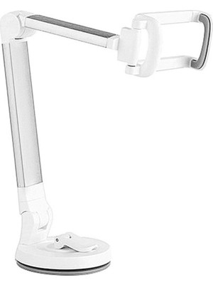 Esnek 360° Dönen Masaüstü Telefon Tutucu, Katlanabilir Gümüş Stand