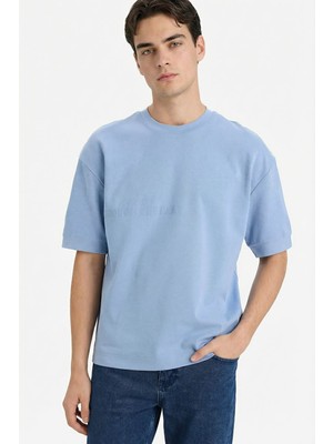Defacto 26Y801003241 Mavi Erkek T-Shirt F8129AX/BE302