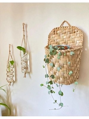 Ahşap Hasır Sepet, Dekoratif Saksı ve Gazetelik Modeli