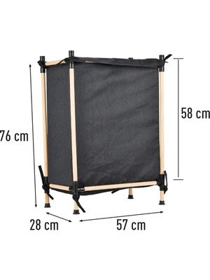 Ahşap Çok Amaçlı Sepet 57 cm Genişlik, Şık ve Dayanıklı Depolama Çözümü