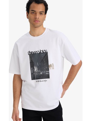 Defacto 26Y801002971 Beyaz Erkek T-Shirt F9687AX/WT34