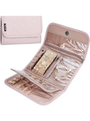 MarkEntegra Katlanabilir Takı Kutusu Düzenleyici - Pembe, Seyahat Için Ideal